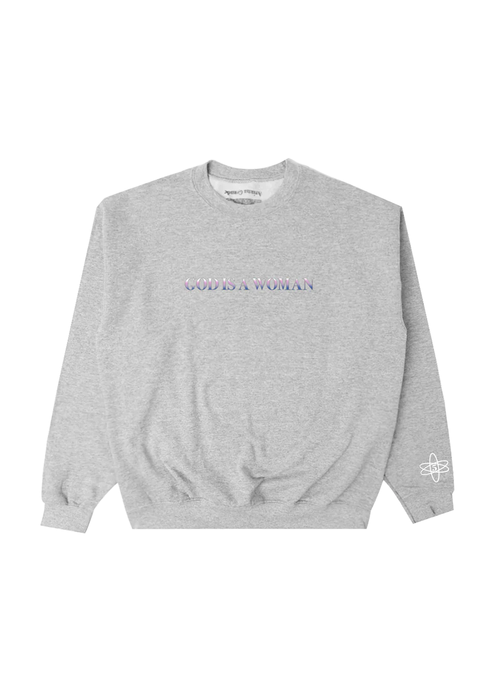 god is a woman puff print crewneck
