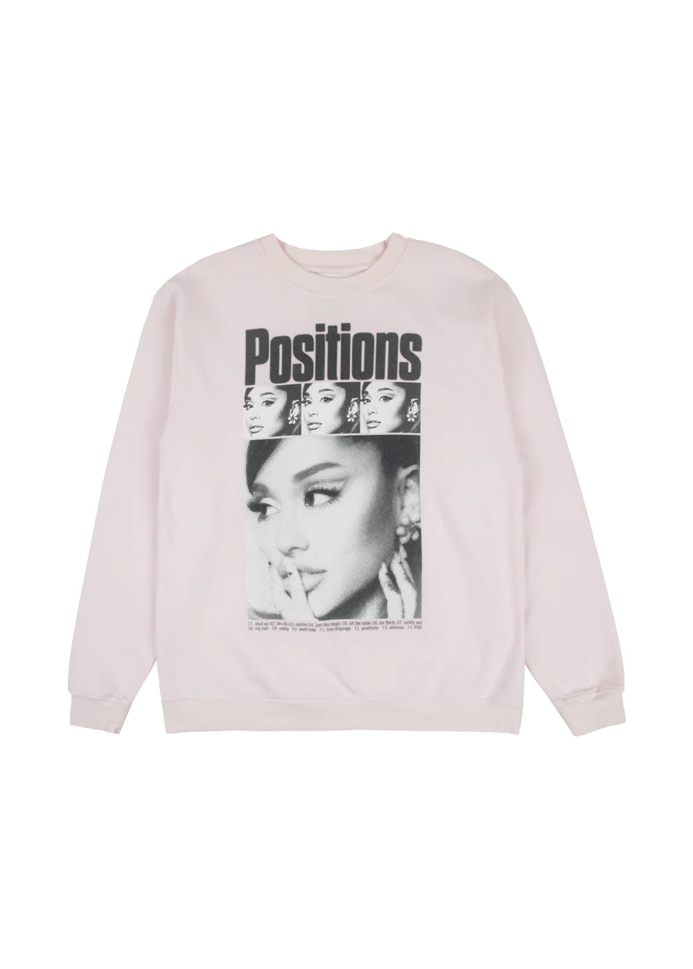 positions rewind pink crewneck